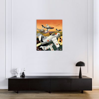Buck Danny Art Strips - Ciel de Corée - Dibond Sur Plexiglas 95x80