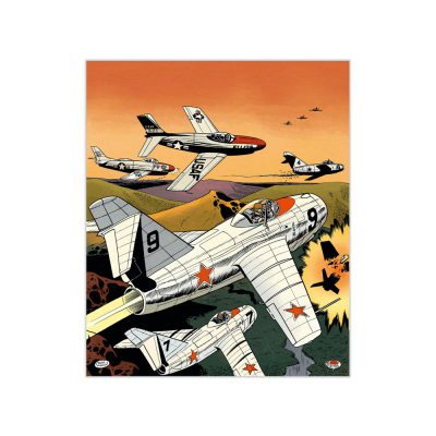 Buck Danny Art Strips - Ciel de Corée - Dibond Sur Plexiglas Ombre