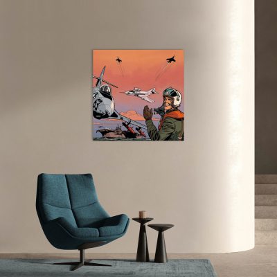Buck Danny Art Strips - Retour de mission - Dibond sur plexiglas 100x100