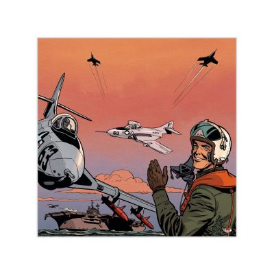 Buck Danny Art Strips - Retour de mission - Dibond sur plexiglas