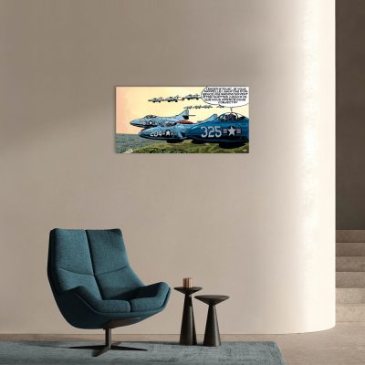 Buck Danny Art Strips - Formation serrée - Dibond sur plexiglas 50x100