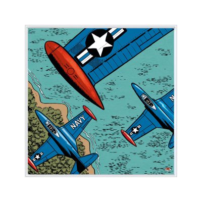 Buck Danny Art Strips - Verticale côte - Caisse américaine blanche Buck Danny Art Strips - Verticale côte - Caisse américaine blanche