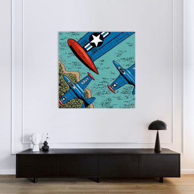 Buck Danny Art Strips - Verticale côte - Dibond sur plexiglas 120x120 Buck Danny Art Strips - Verticale côte - Dibond sur plexiglas 120x120