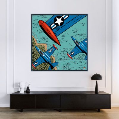 Buck Danny Art Strips - Verticale côte - Caisse américaine noire 140x140 Buck Danny Art Strips - Verticale côte - Caisse américaine noire 140x140