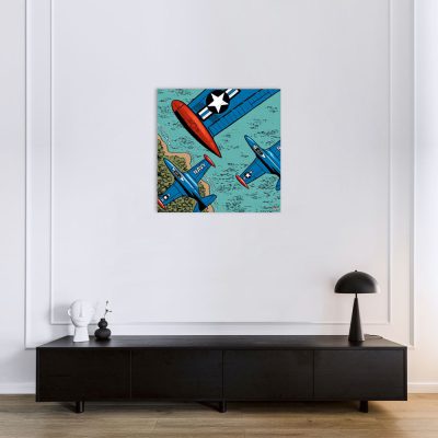 Buck Danny Art Strips - Verticale côte - Dibond sur plexiglas 80x80 Buck Danny Art Strips - Verticale côte - Dibond sur plexiglas 80x80