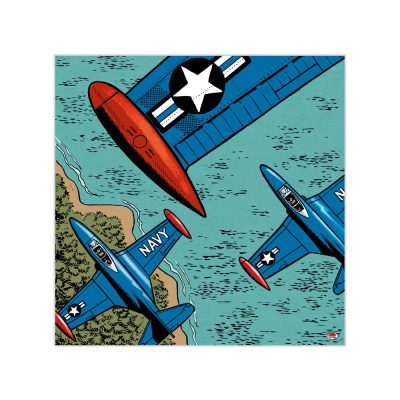 Buck Danny Art Strips - Verticale côte - Dibond sur plexiglas