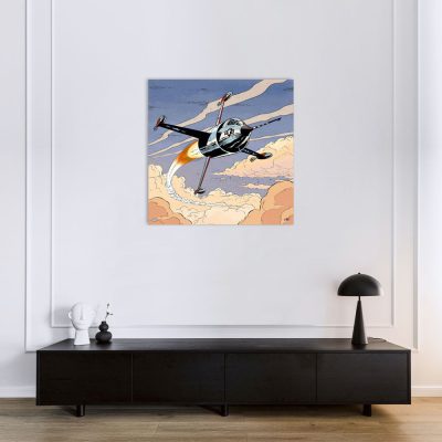 Buck Danny Art Strips - Un prototype a disparu - Dibond sur plexiglas 100x100