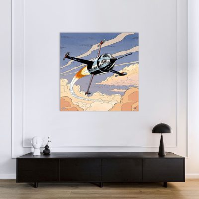 Buck Danny Art Strips - Un prototype a disparu - Dibond sur plexiglas 120x120