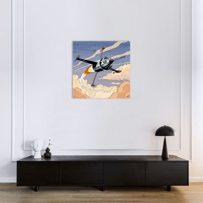 Buck Danny Art Strips - Un prototype a disparu - Dibond sur plexiglas 80x80