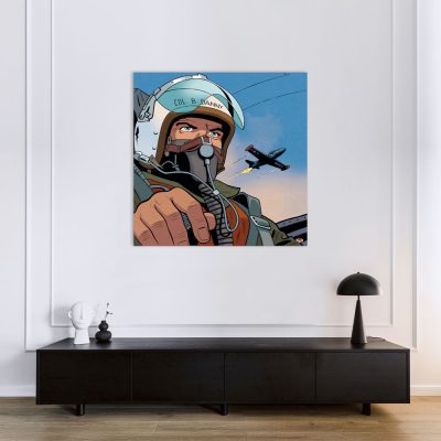 Buck Danny Art Strips - Plein Gaz - Dibond sur plexiglas 120x120 Buck Danny Art Strips - Plein Gaz - Dibond sur plexiglas 120x120
