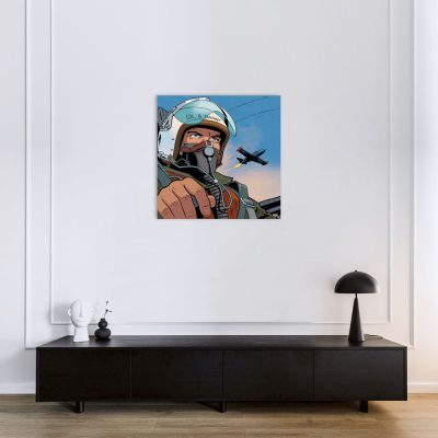 Buck Danny Art Strips - Plein Gaz - Dibond sur plexiglas 80x80 Buck Danny Art Strips - Plein Gaz - Dibond sur plexiglas 80x80